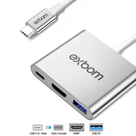 Adaptador 3 em 1 Conversor USB Tipo-C